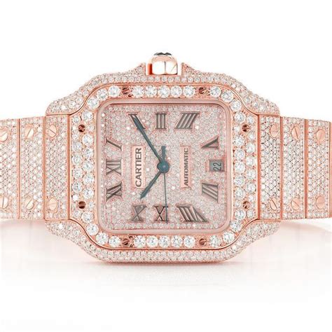 rose gold cartier santos|santos de cartier quartz round.